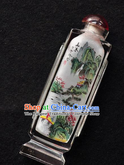 Chinese Handmade Scenery Snuff Bottle Traditional Inside Painting Landscape Snuff Bottles Artware