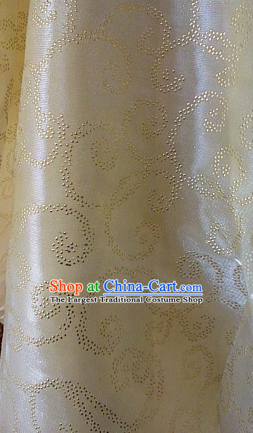 Chinese Traditional Pattern Design Beige Veil Fabric Grenadine Cloth Asian Gauze Material
