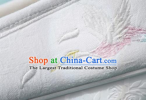 Chinese Qing Dynasty Princess White Embroidered Shoes Court Women Shoes Ancient Palace Lady Shoes Imperial Consort Saucers Shoes