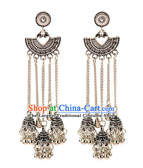Asian India Traditional Bells Tassel Eardrop Asia Indian Earrings Bollywood Dance Jewelry Accessories for Women
