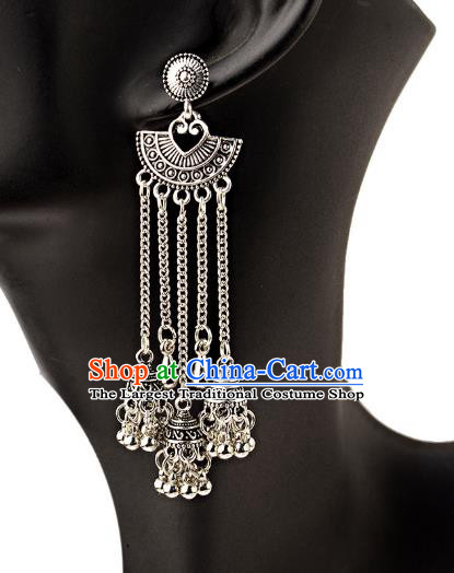 Asian India Traditional Bells Tassel Eardrop Asia Indian Earrings Bollywood Dance Jewelry Accessories for Women