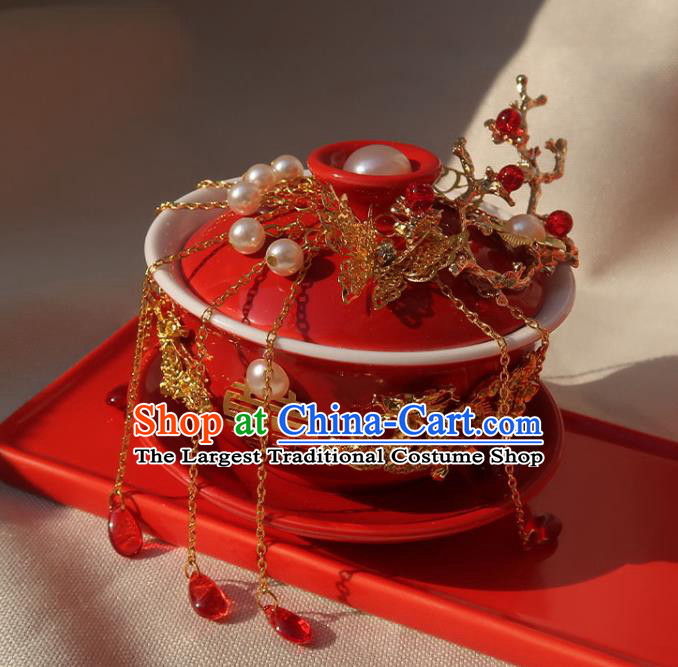 China Handmade Red Cups Traditional Wedding Tea Cups