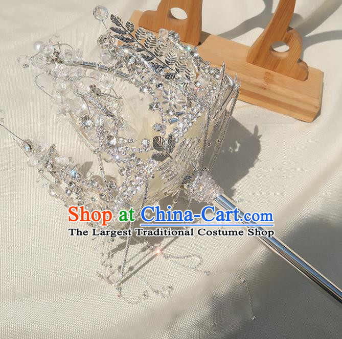 Top Grade Wedding Crystal Bridal Bouquet Handmade Baroque Queen Sceptre Bride Cane