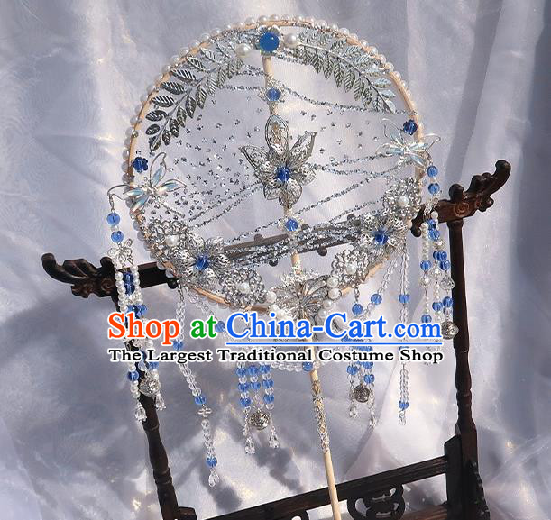 China Handmade Palace Fan Hanfu Fan Classical Circular Fan Traditional Wedding Prop