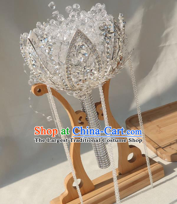 Top Grade Wedding Bridal Bouquet Handmade Baroque Queen Argent Sceptre Bride Crystal Cane