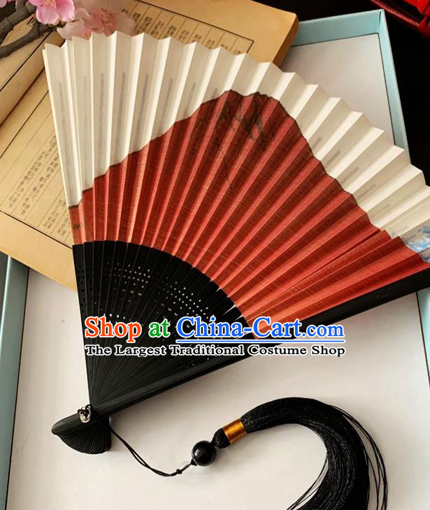 Chinese Handmade Printing Mount Fuji Folding Fan Bamboo Fan Classical Accordion Paper Fans