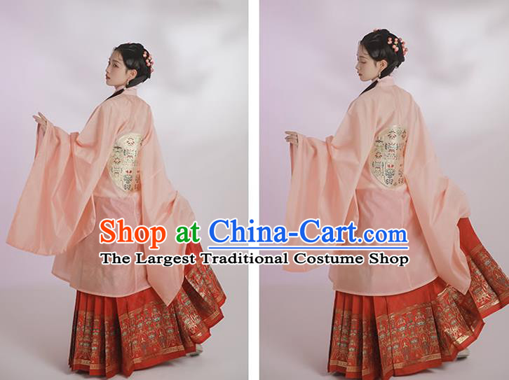 China Ming Dynasty Royal Princess Historical Clothing Ancient Palace Beauty Dress Traditional Hanfu Apparels