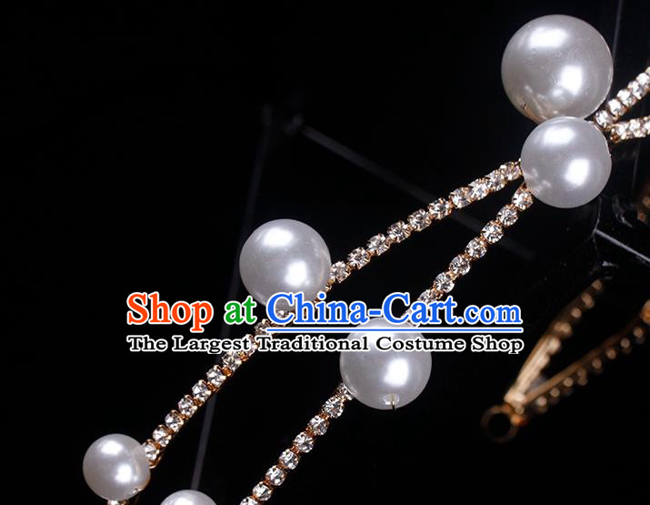 Europe Bride Pearls Royal Crown Wedding Princess Headband Elegant Hair Accessories