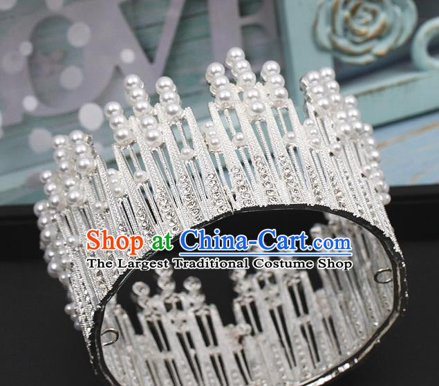 Top Bride Argent Royal Crown Wedding Princess Hair Clasp Elegant Hair Accessories