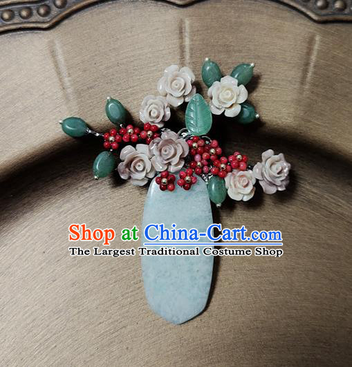 Handmade China Jade Accessories Flowers Brooch Classical Cheongsam Breastpin Jewelry