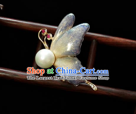 Top Baroque Blue Butterfly Brooch Court Jewelry Crystal Breastpin Accessories