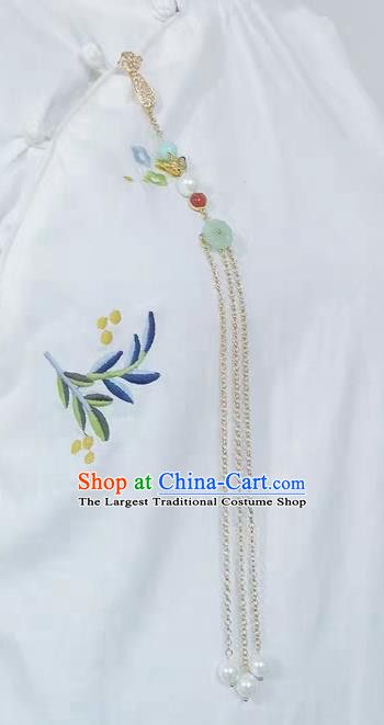 Handmade China Enamel Butterfly Tassel Brooch Pendant Accessories Classical Cheongsam Breastpin Jewelry