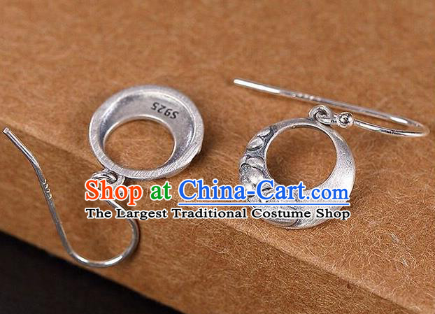 Top Chinese Cheongsam Silver Carving Earrings Classical Ear Jewelry Accessories