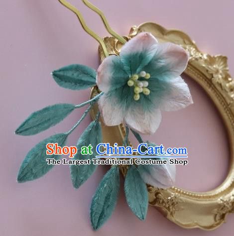 Handmade China Ancient Court Velvet Hairpin Traditional Hanfu Flower Hair Stick Hair Accessories