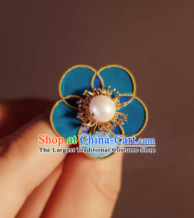 China Traditional Ancient Qing Dynasty Imperial Consort Hair Stick Classical Hanfu Plum Pearl Hairpin