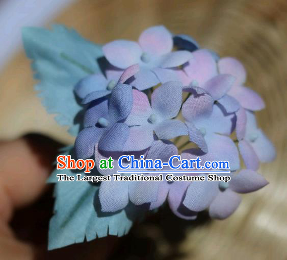 China Traditional Hanfu Silk Flowers Hair Stick Classical Cheongsam Blue Hydrangea HairpinChina Traditional Hanfu Silk Flowers Hair Stick Classical Cheongsam Blue Hydrangea Hairpin
