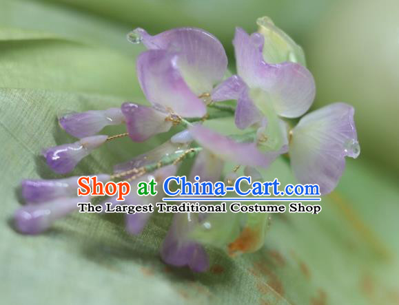 China Classical Hanfu Hairpin Traditional Ancient Ming Dynasty Princess Wisteria Hair Stick