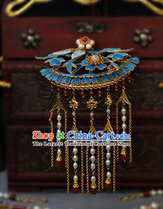 China Classical Court Lady Hairpin Traditional Qing Dynasty Empress Pearls Tassel Hair Stick