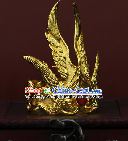 China Ancient Prince Agate Hair Accessories Traditional Tang Dynasty Emperor Golden Hairdo Crown