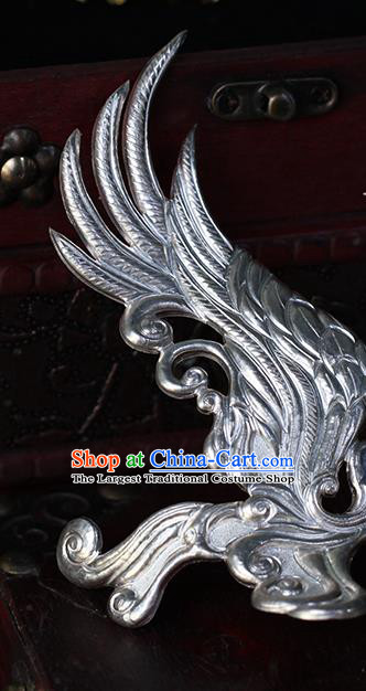 China Ancient Swordsman Argent Hair Accessories Traditional Hanfu Argent Hairdo Crown