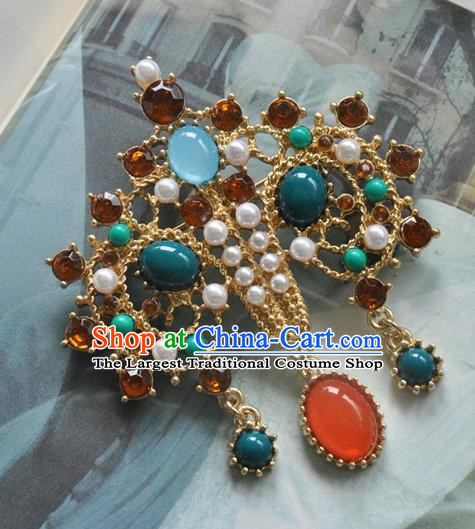 China Classical Cheongsam Gems Brooch Traditional Pearls Jewelry Accessories