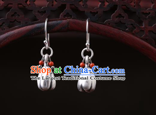 Chinese Classical Silver Finger Citron Ear Accessories Traditional Cheongsam Earrings