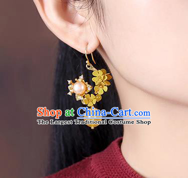 Chinese Classical Pearls Ear Accessories Traditional Cheongsam Osmanthus Earrings