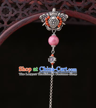 China Classical Silver Gourd Brooch Pendant Traditional Cheongsam Tassel Accessories