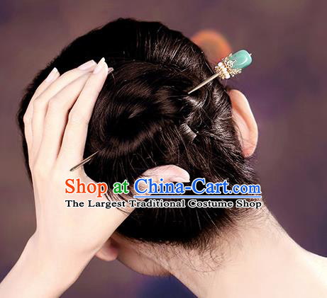 China Classical Hair Stick Traditional Cheongsam Hair Accessories Handmade Aventurine Hairpin