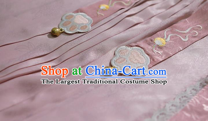 China Traditional Ming Dynasty Court Lady Historical Clothing Ancient Palace Princess Embroidered Hanfu Dress