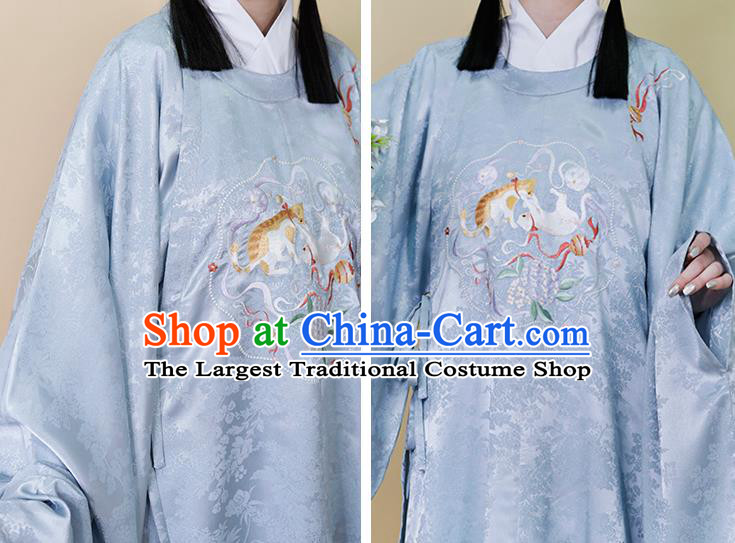 China Traditional Ming Dynasty Court Lady Historical Clothing Ancient Palace Princess Embroidered Hanfu Dress