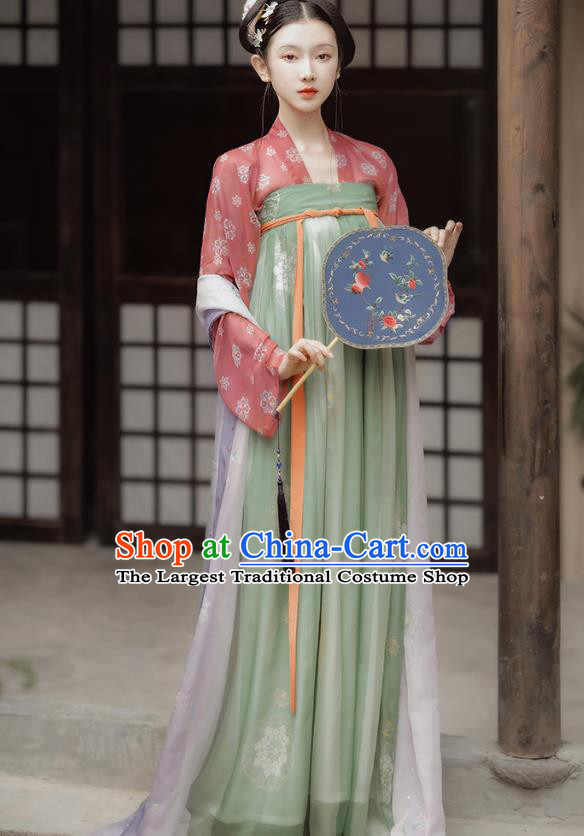 China Ancient Palace Lady Hanfu Dress Traditional Tang Dynasty Noble Beauty Clothing