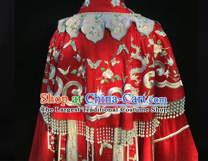 China Traditional Song Dynasty Wedding Historical Clothing Ancient Court Empress Embroidered Red Hanfu Dress