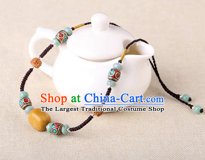 China Classical Buddhism Beads Necklace Traditional Cheongsam Necklet Accessories