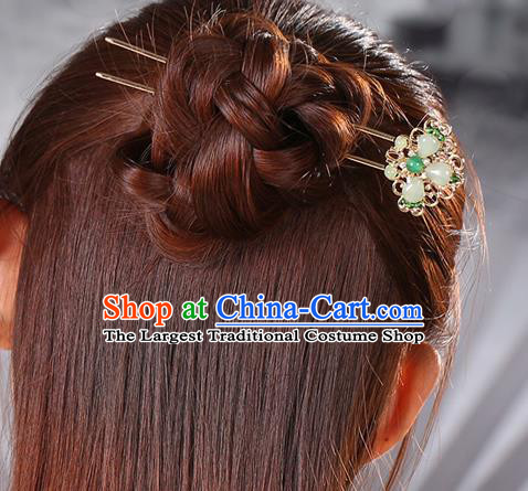 China Classical Hair Stick Traditional Cheongsam Hair Accessories Handmade Golden Hairpin