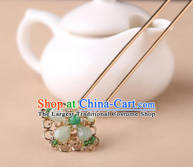China Classical Hair Stick Traditional Cheongsam Hair Accessories Handmade Golden Hairpin