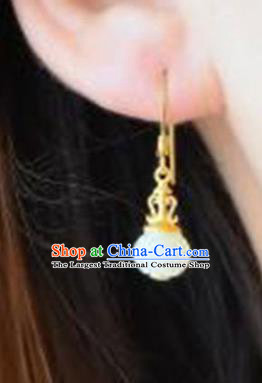 China National Golden Vase Earrings Traditional Cheongsam Ear Accessories