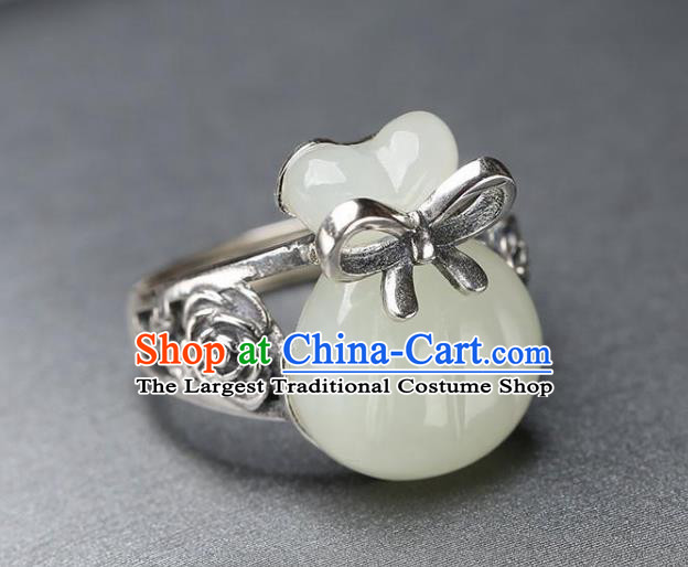 Chinese National Jade Lucky Bag Ring Handmade Jewelry Accessories Classical Circlet