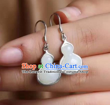 China Traditional Jade Cloud Ear Jewelry Accessories National Cheongsam Silver Earrings