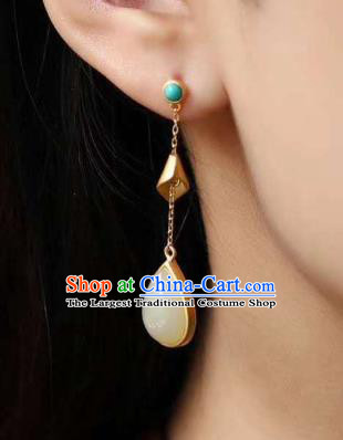 China Traditional Ear Jewelry Accessories National Cheongsam Jade Earrings