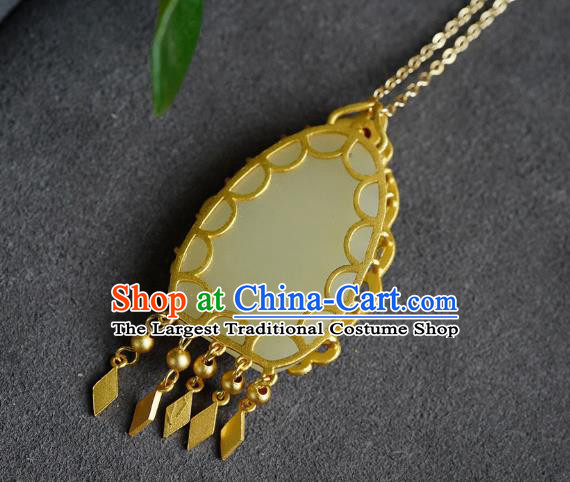 China Handmade Enamel Necklet Pendant Accessories Traditional Cheongsam Jade Necklace Jewelry
