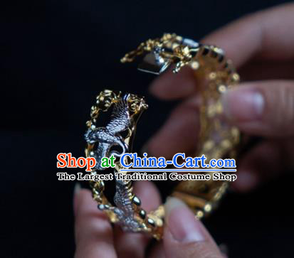 China Handmade Silver Cranes Bracelet Accessories Traditional National Bangle Jewelry