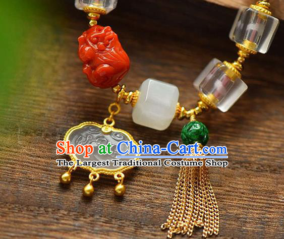 China Handmade Agate Jade Bracelet Traditional Jewelry Accessories National Crystal Bangle