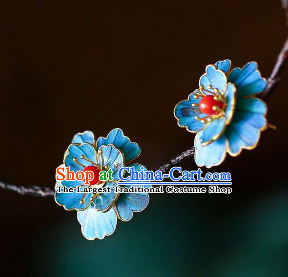 Handmade China Eardrop Accessories Gem Jewelry Traditional Cheongsam Flower Earrings