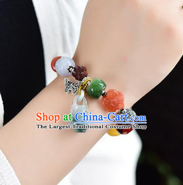 China National Gems Bangle Traditional Court Jewelry Accessories Handmade Jadeite Bracelet