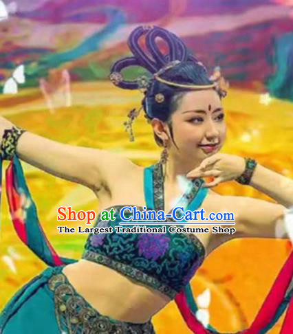 Chinese Ancient Palace Dance Hair Chignon and Hair Accessories Traditional Tang Dynasty Princess Wigs