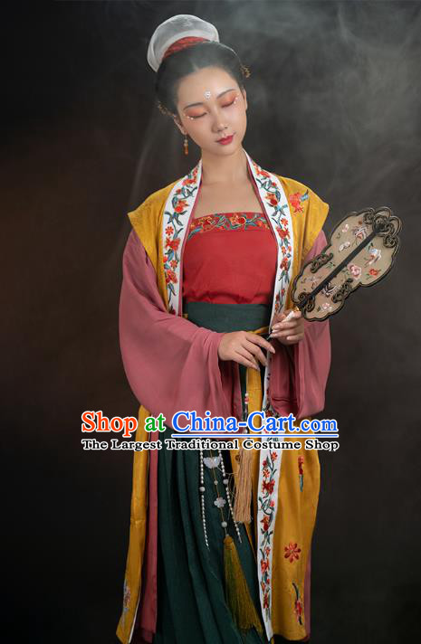 Traditional China Song Dynasty Imperial Concubine Hanfu Clothing Ancient Court Beauty Historical Costume Full Set
