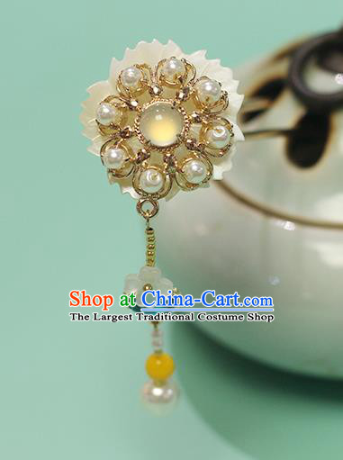 Chinese Ancient Princess Hair Accessories Traditional Hanfu Shell Flower Hairpin