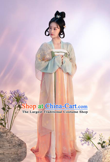 China Ancient Court Lady Hanfu Dress Apparels Traditional Tang Dynasty Historical Clothing