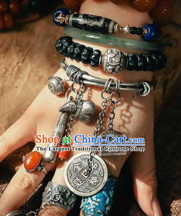 China Traditional Bracelet Accessories Bangle Jewelry Classical Silver Tassel Wristlet Chain
